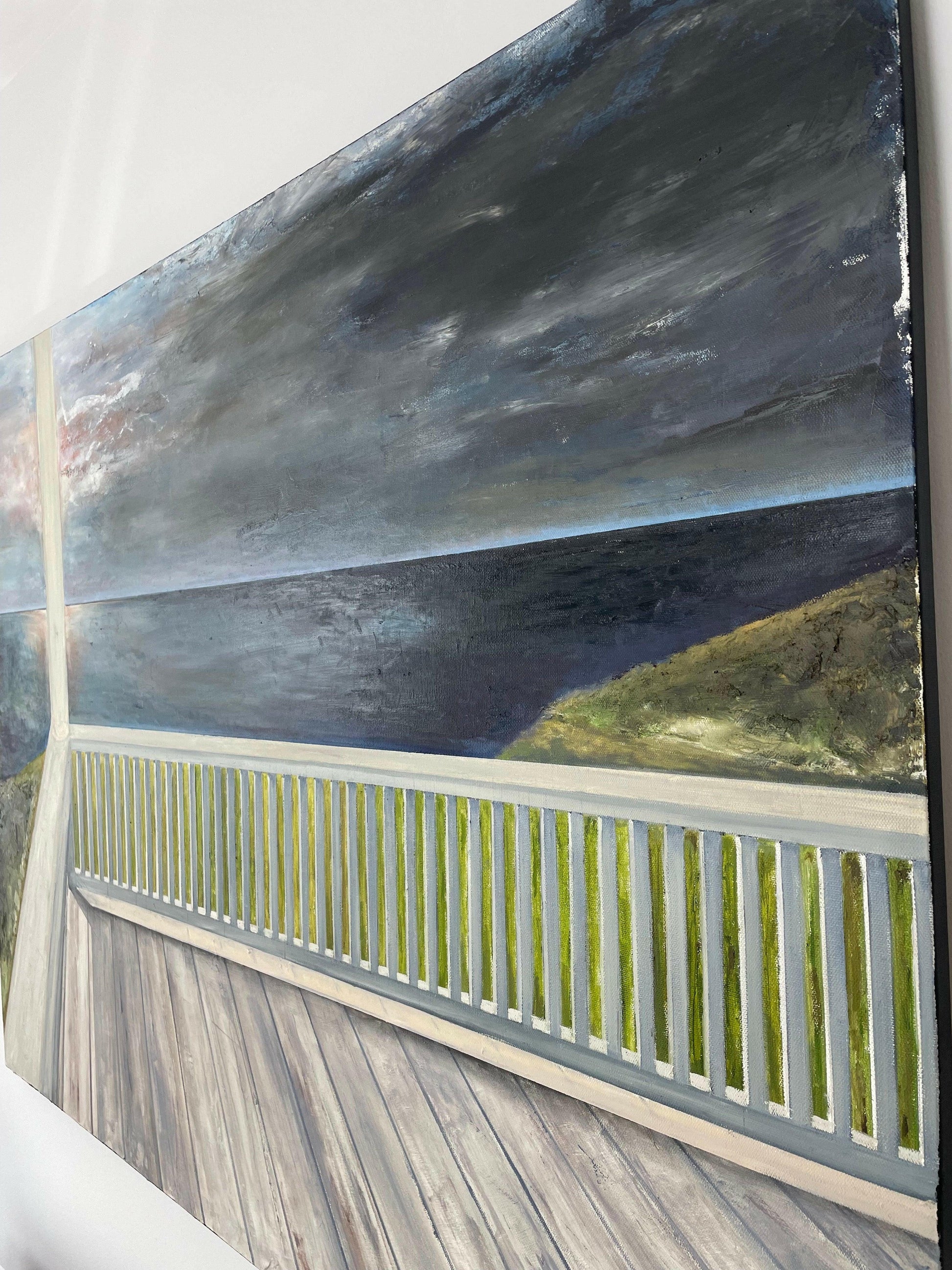 ‘View from the Porch’ – Organic, nature-infused painting capturing the feeling of stillness and escape – Caroline Adrienne Art