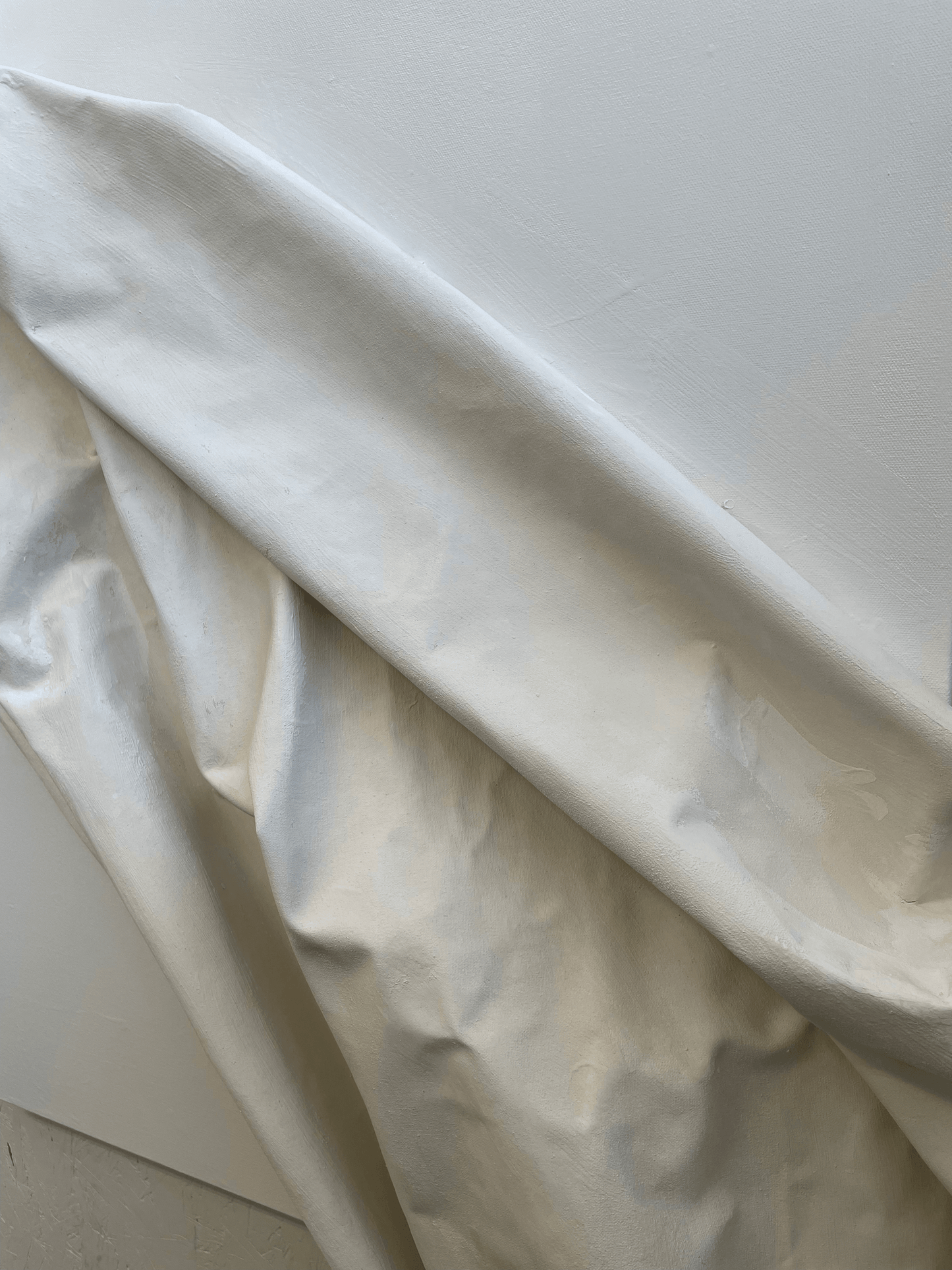 Exclusive 3D mixed media abstract art with neutral tones, combining plaster elements and luxurious texture for contemporary spaces. Close-up front