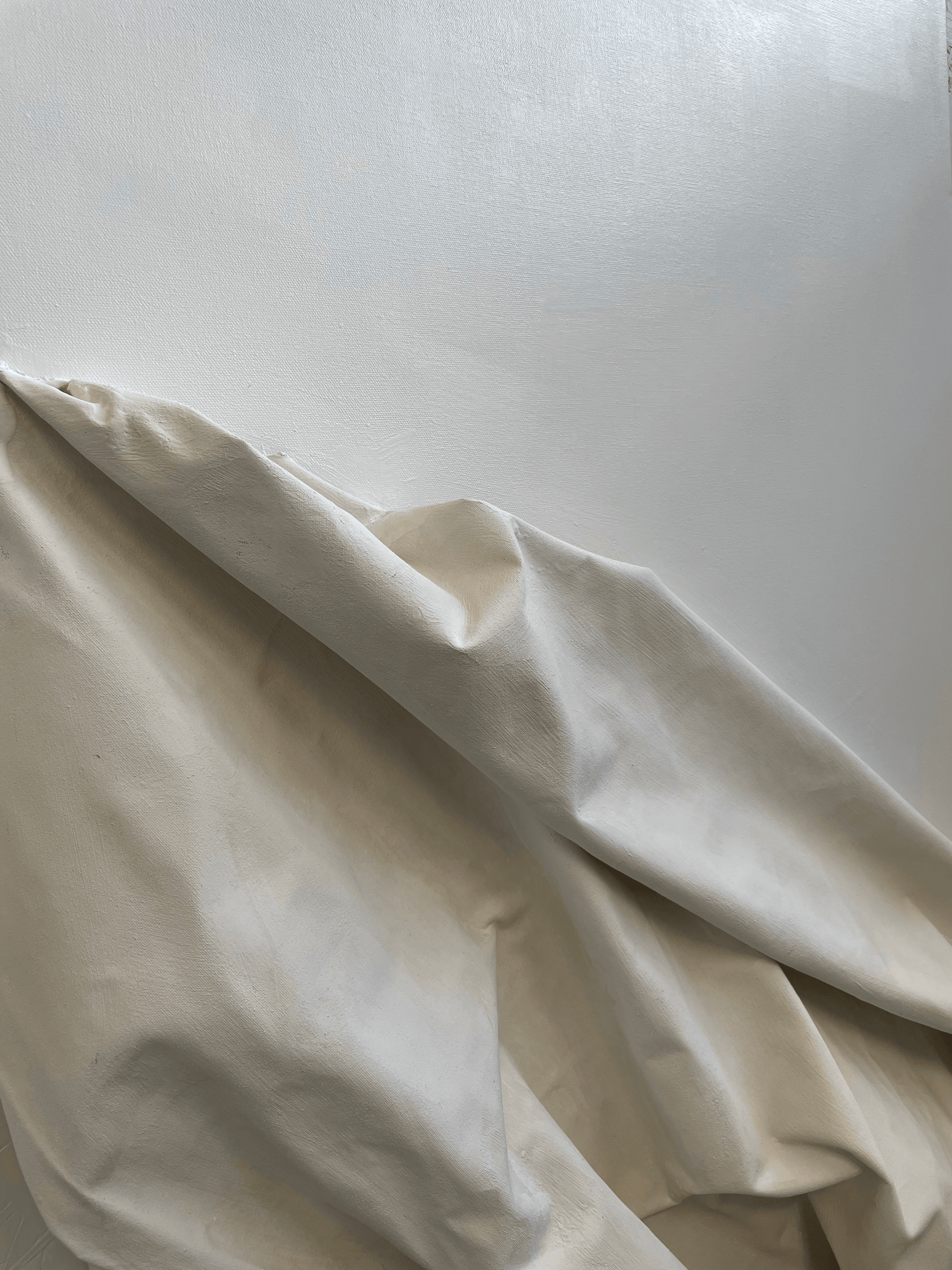 Exclusive 3D mixed media abstract art with neutral tones, combining plaster elements and luxurious texture for contemporary spaces.