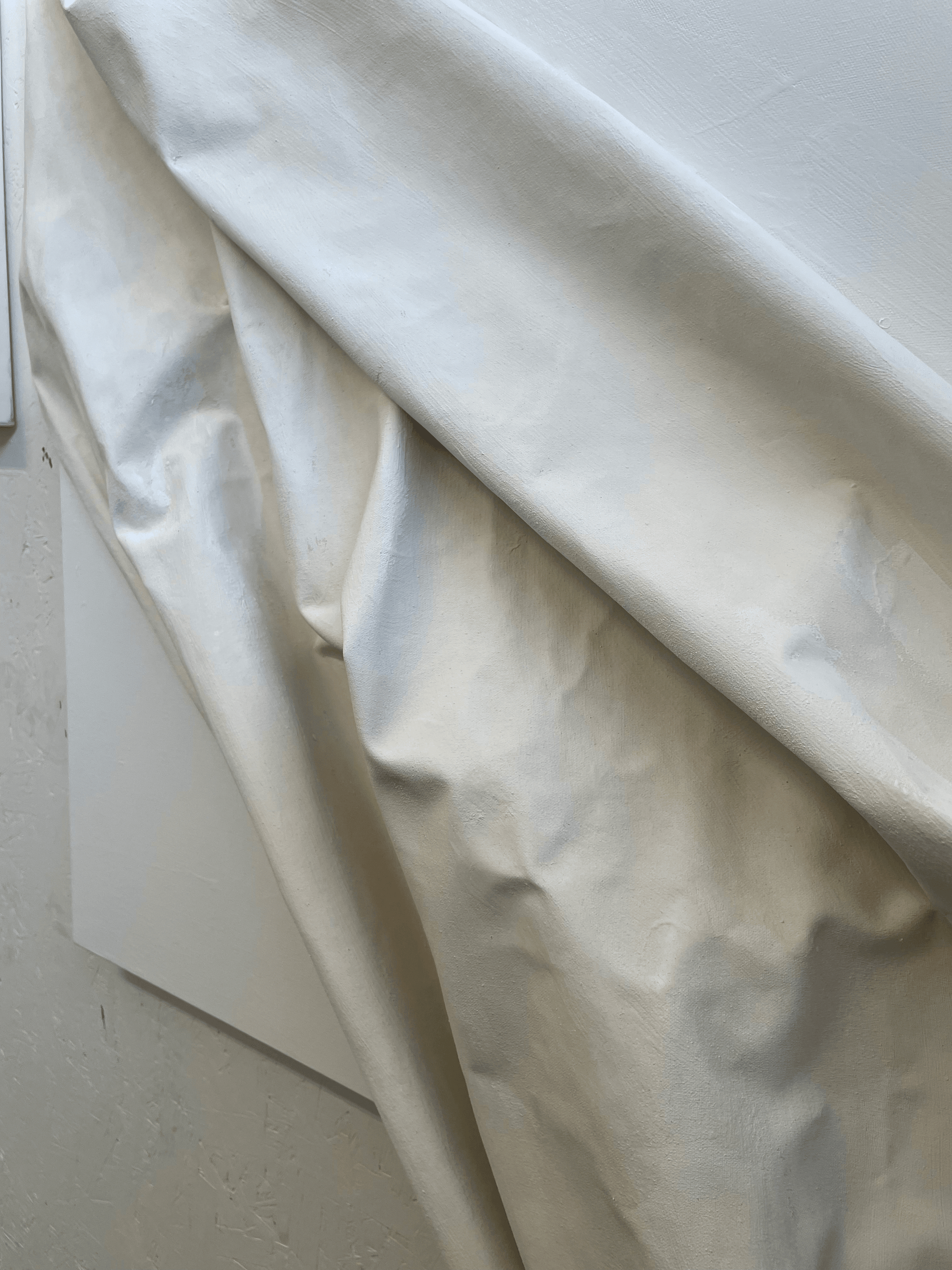 Exclusive 3D mixed media abstract art with neutral tones, combining plaster elements and luxurious texture for contemporary spaces.