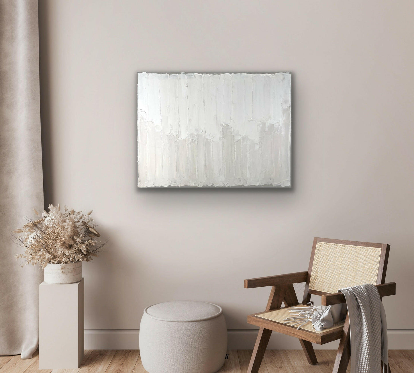 abstract art texture wall art white minimal art wall art wall decor home design home decor texture wall art fine art abstract white cream beige taupe oversized large wall art original art painting canvas painting handmade luxury high end hotel interior caroline adrienne art original oil painting on canvas