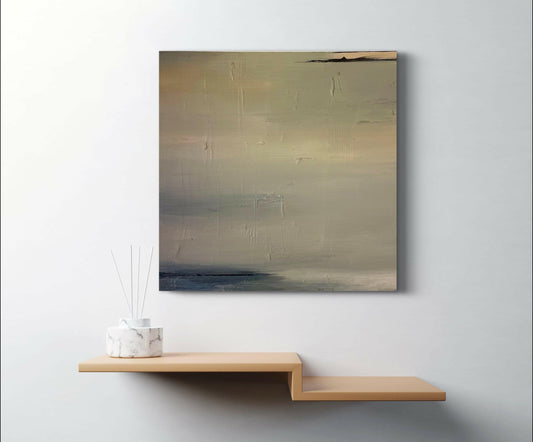 Abstract painting titled "Military Perspective," featuring bold, structured forms and deep, earthy tones. This textured artwork evokes a sense of discipline and strength, ideal for modern or industrial-inspired interiors.