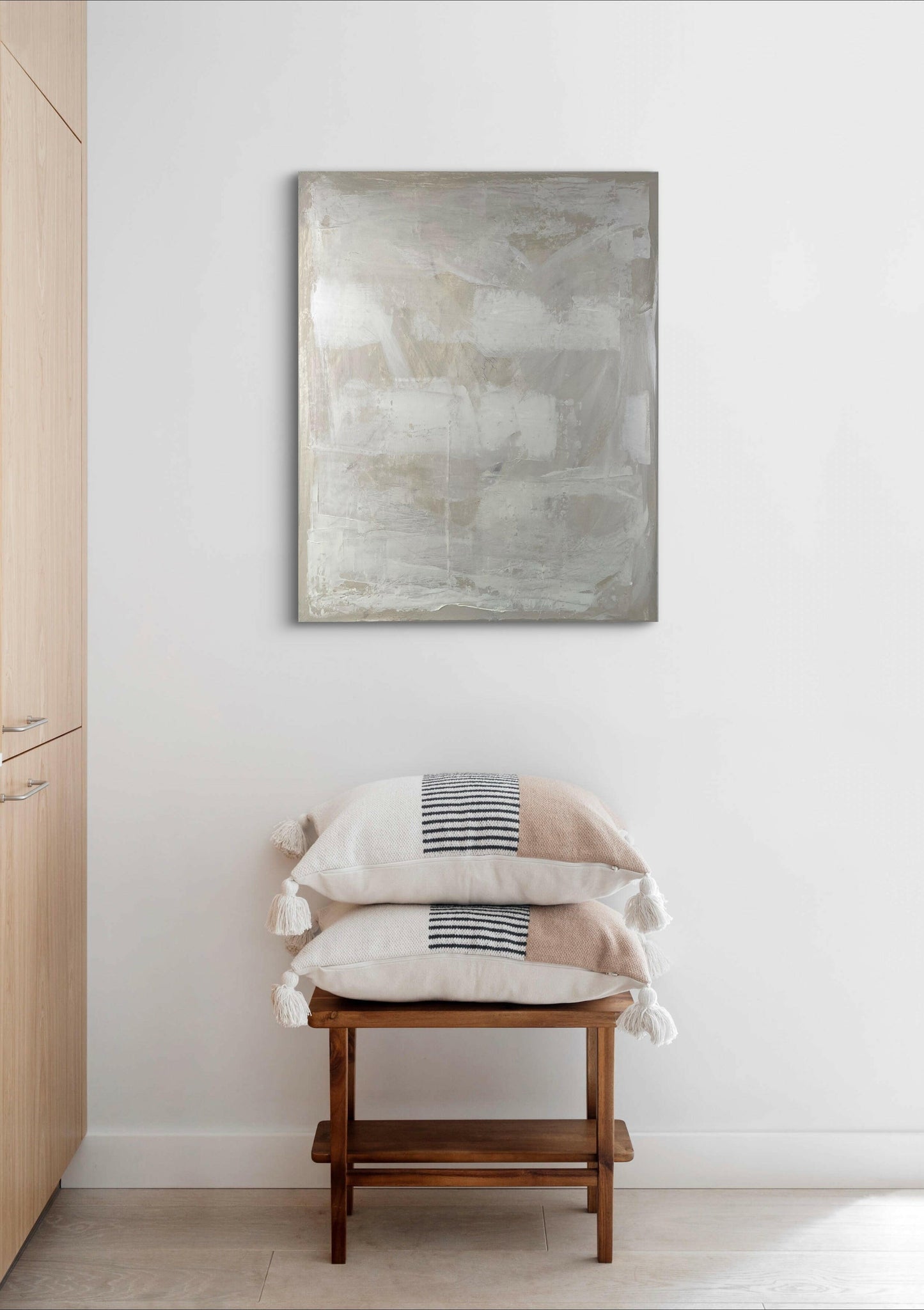 Quiet Layers – Minimalist abstract painting with soft neutral tones and refined texture – Caroline Adrienne Art
