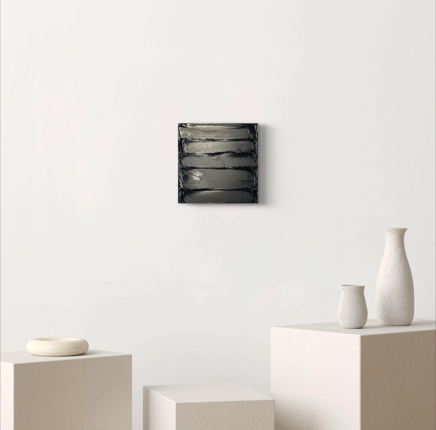 abstract black textured oil painting