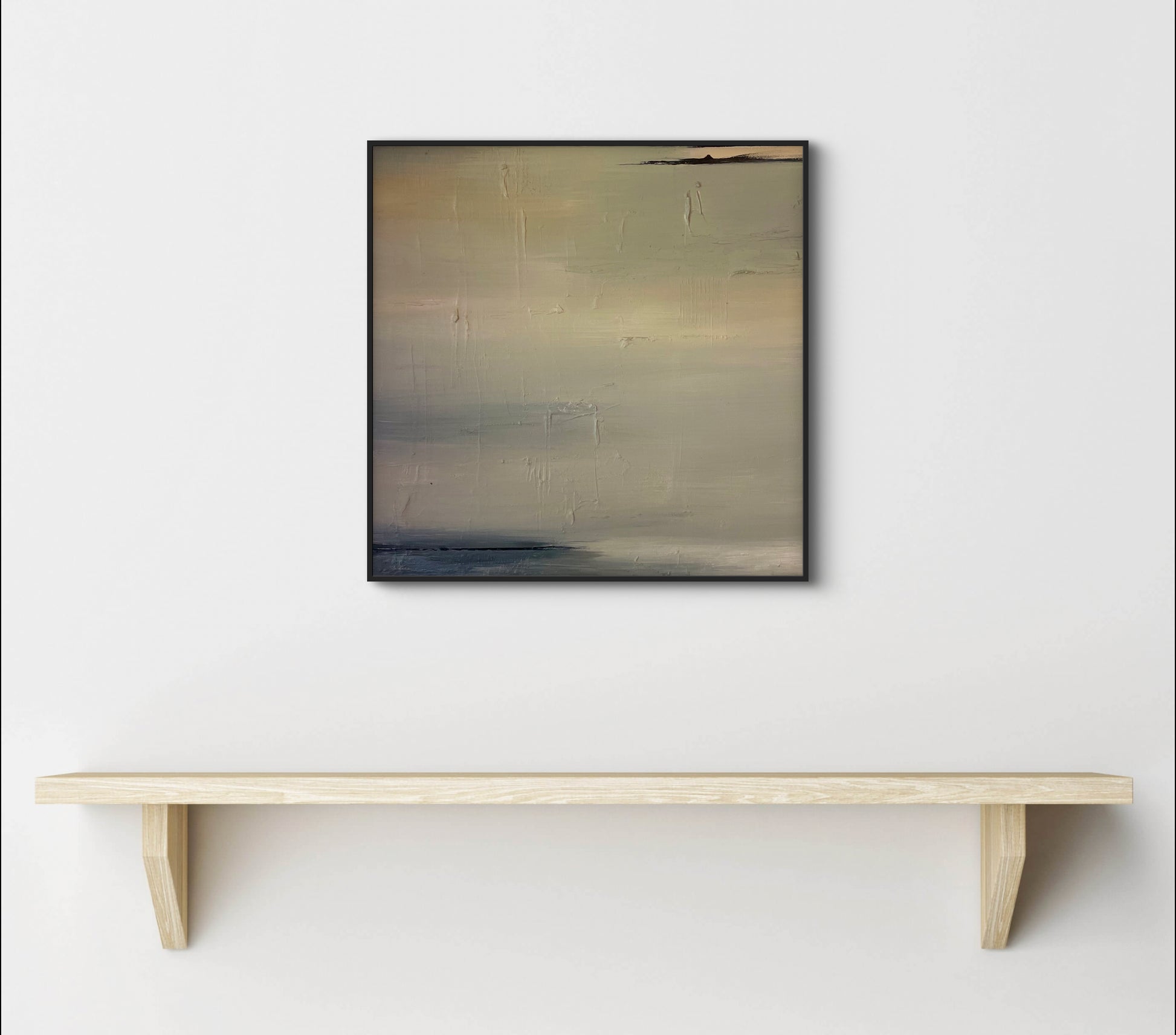 Abstract painting titled "Military Perspective," featuring bold, structured forms and deep, earthy tones. This textured artwork evokes a sense of discipline and strength, ideal for modern or industrial-inspired interiors.