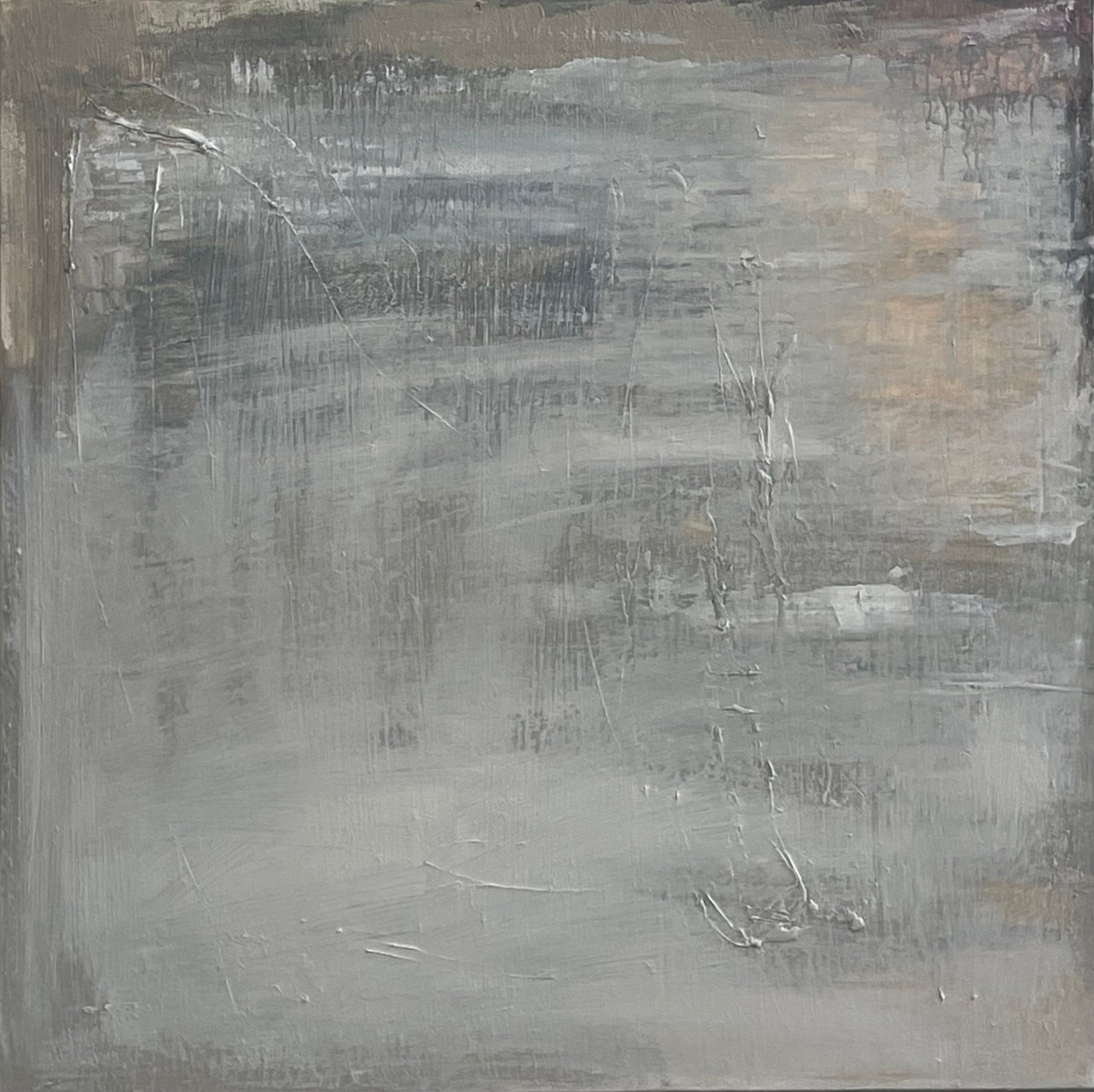 Abstract painting with gray and black tones