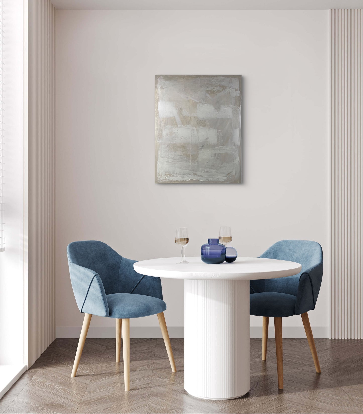 Quiet Layers – Minimalist abstract painting with soft neutral tones and refined texture – Caroline Adrienne Art