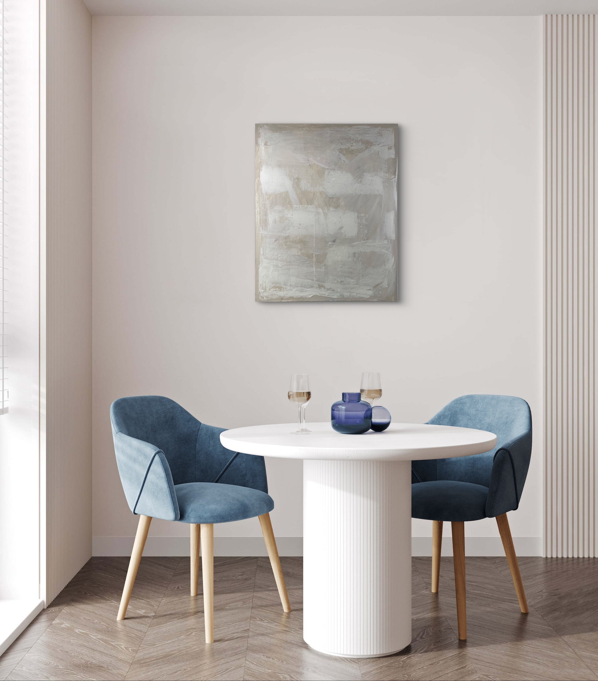 Quiet Layers – Minimalist abstract painting with soft neutral tones and refined texture – Caroline Adrienne Art