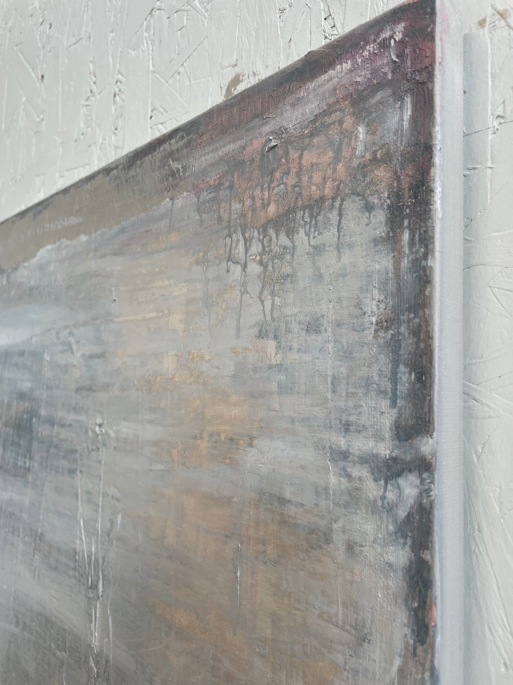 Abstract art with textured surface and color variations