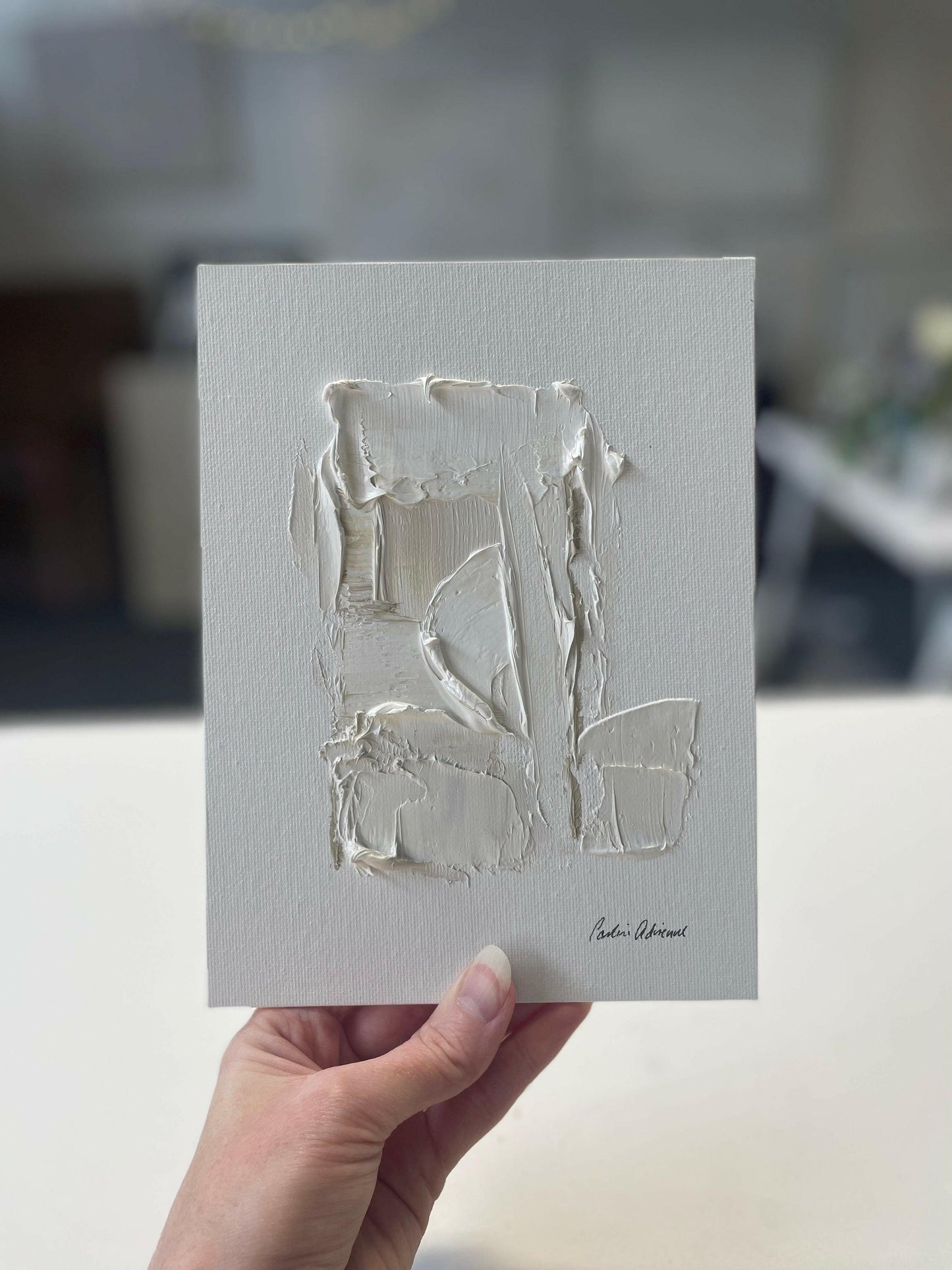 abstract art handmade cards holiday christmas cards original handpainted abstract local artist original gift gift idea greeting card handmade fine art local boston local art texture minimal present painting art wall art home design home decor painting original painting caroline adrienne art ornament christmas ornament tree ornament holiday decor white art minimal art beige cream taupe mini wall art miniature small art shelf desk counter art gallery wall gallery original oil painting canvas