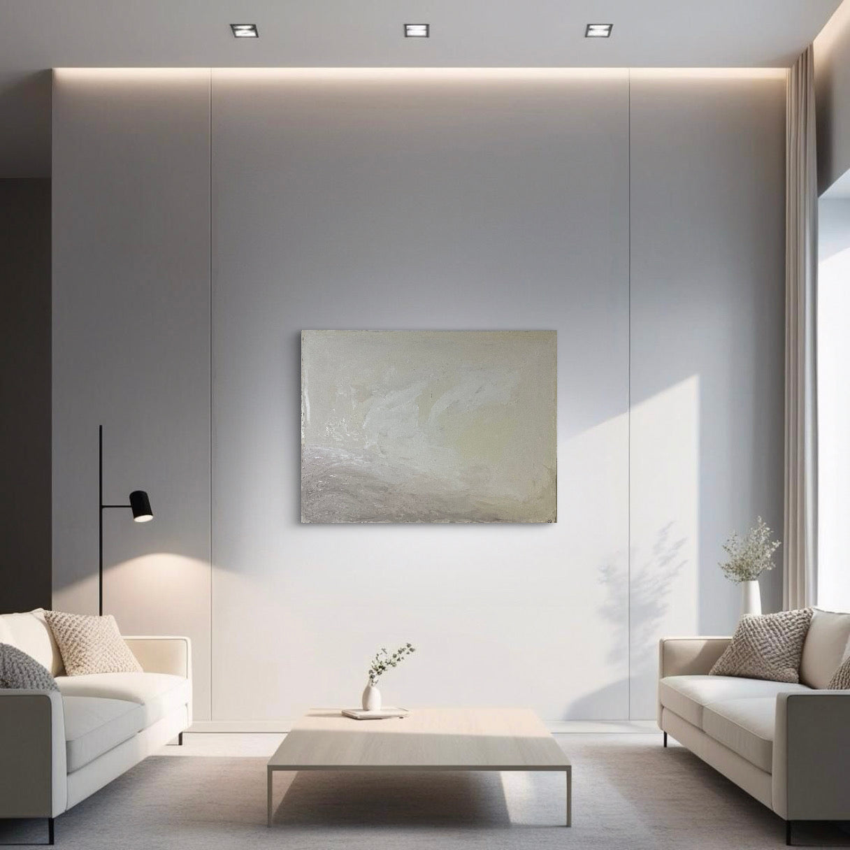 Earthy abstract artwork titled 'Over the Hill,' with rich natural tones and textured movement, inspired by rolling landscapes and shifting terrain.