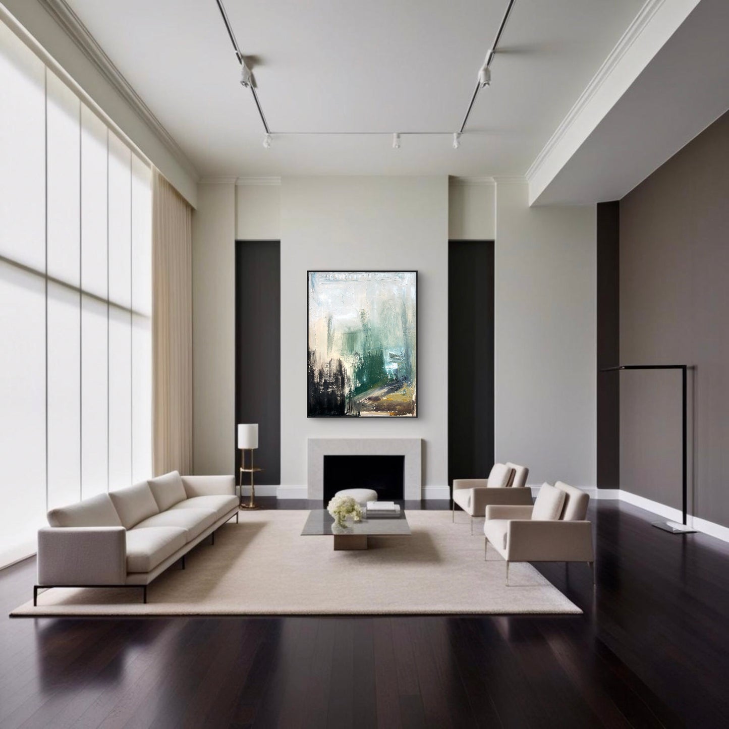 Taking Up Space: A bold abstract piece with dynamic brushstrokes, showcasing the feeling of occupying space and making a statement through vibrant energy and fluid forms.