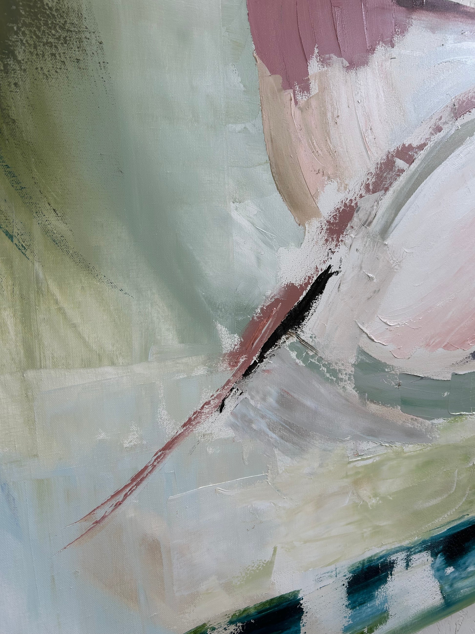 Abstract art with brush strokes in various colors