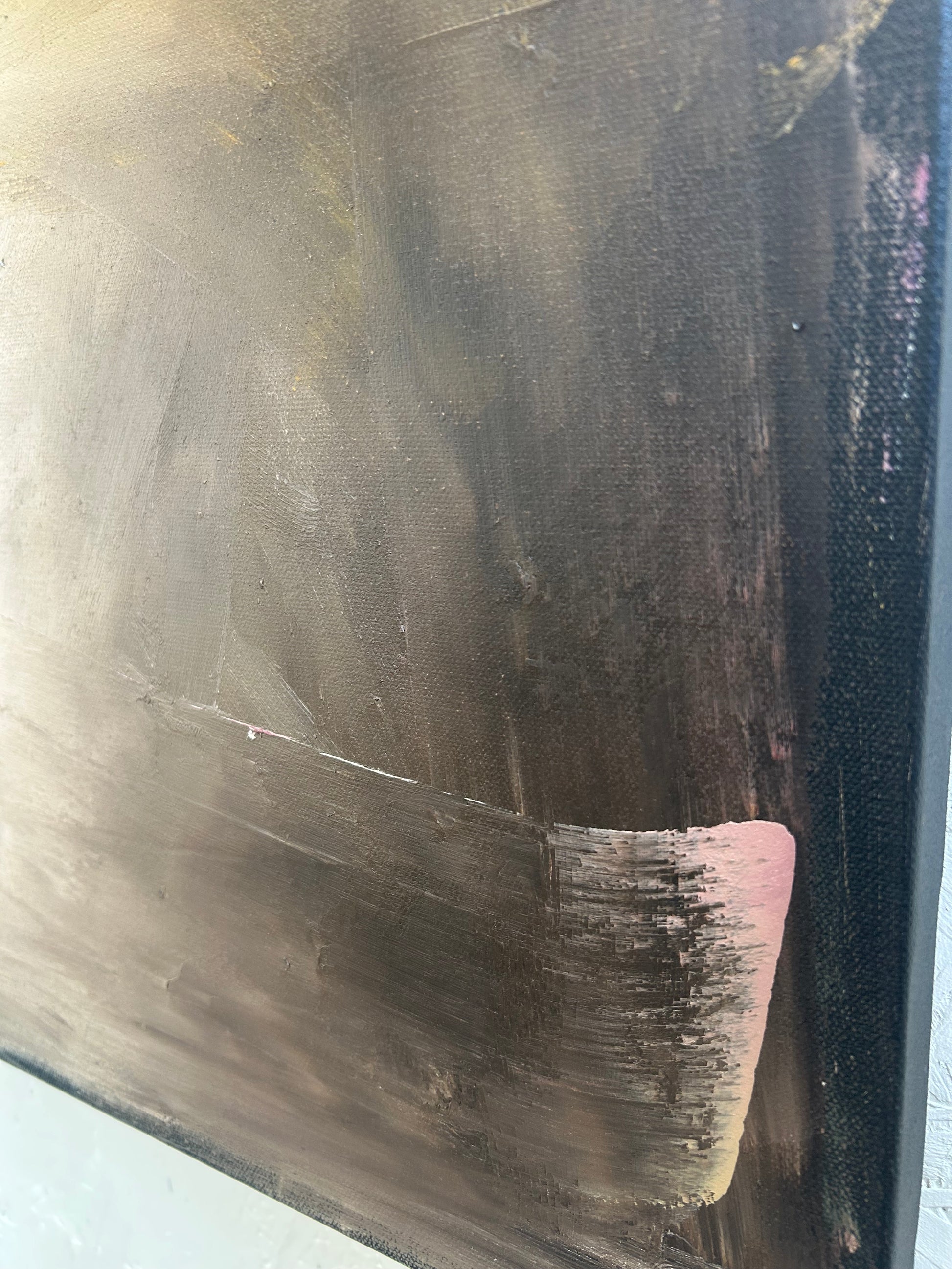 Close-up of an abstract painting surface