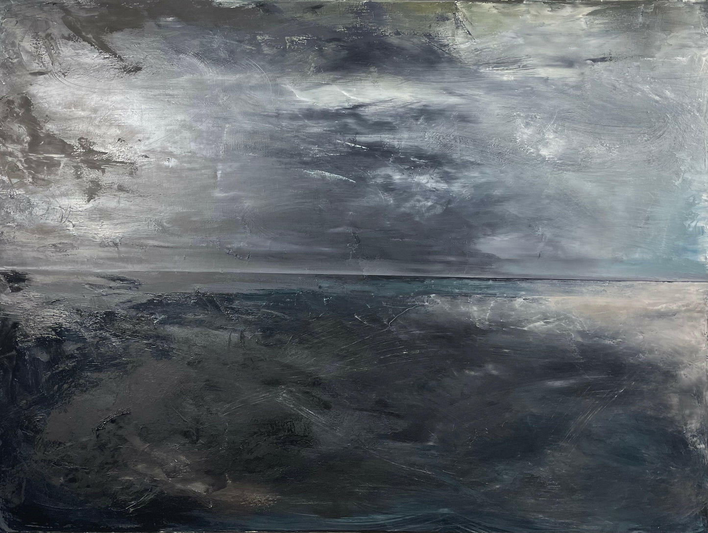 a storm is brewing abstract art, close up front enlarged