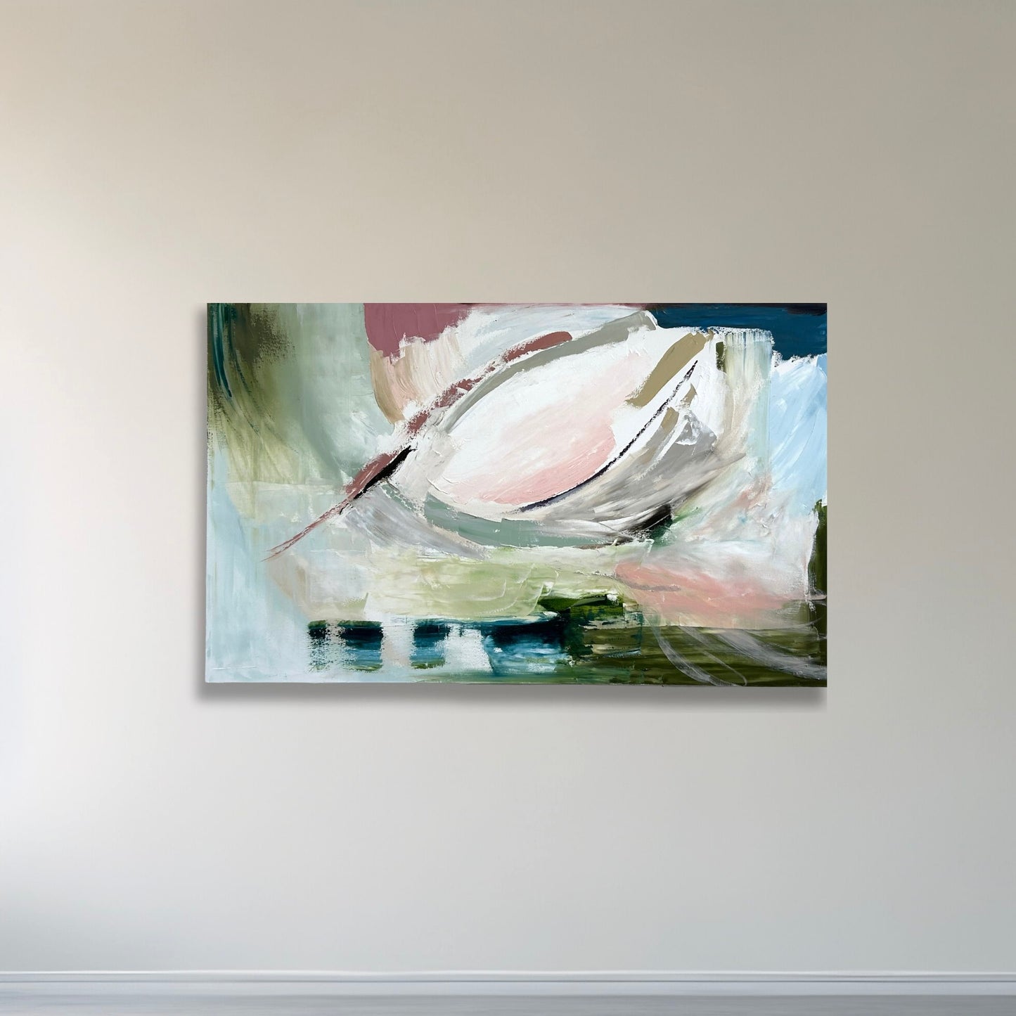 Abstract painting on a white wall