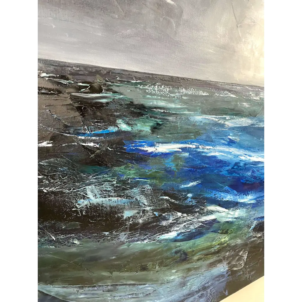 august, abstract art, close-up texture and color of vivid blue and green