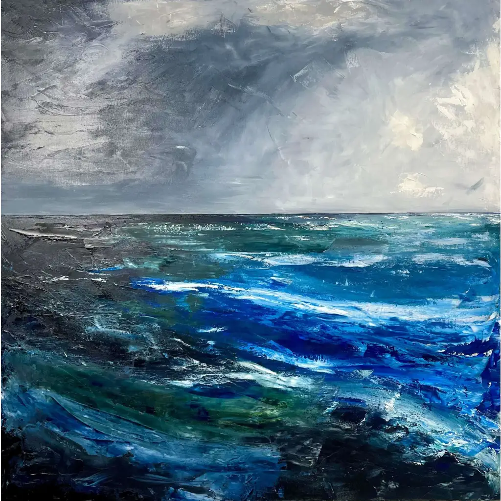 august, abstract art, front view close-up