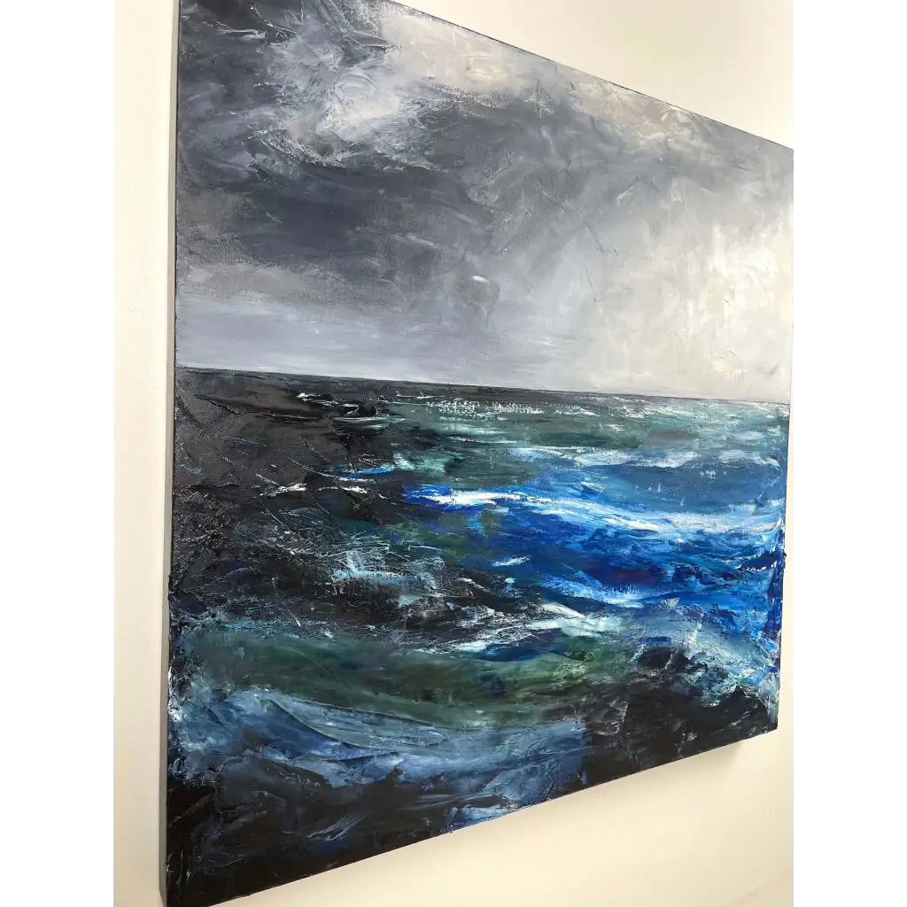 august, abstract wall art, side view of left side