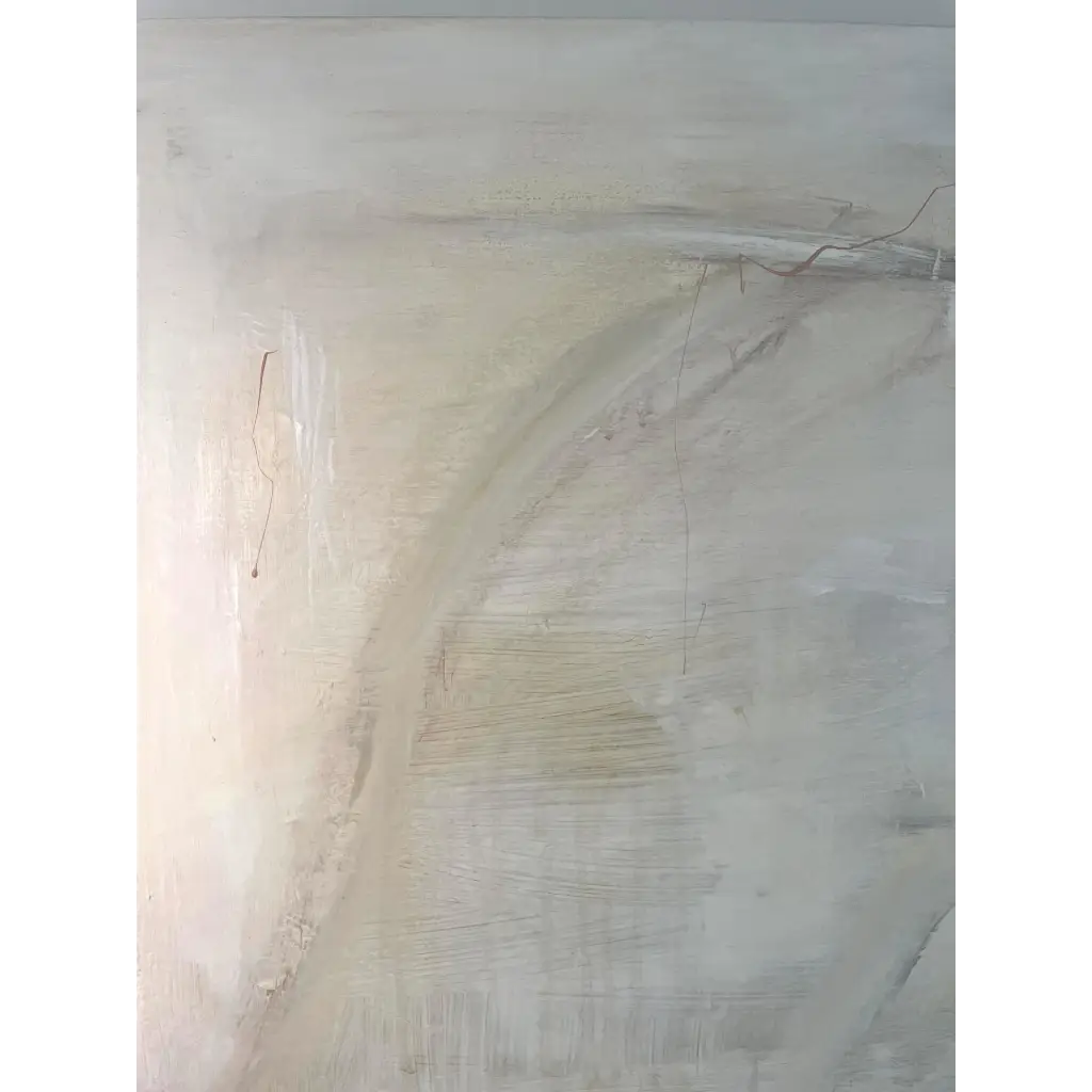 ‘Bridal Shower’ – close up of Delicate abstract painting featuring creamy whites and muted pinks, designed to capture grace and quiet joy – Caroline Adrienne Art