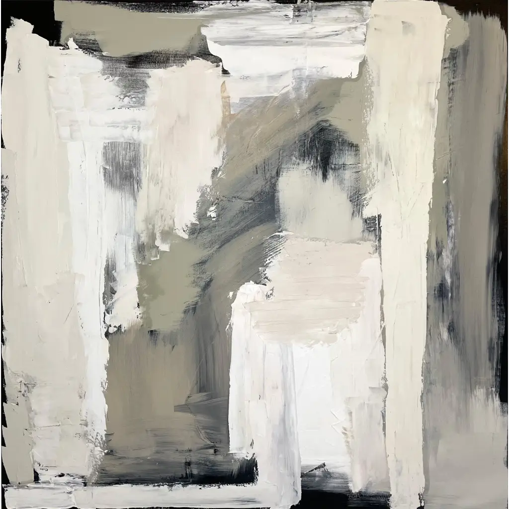 Clarity - Caroline Adrienne Art abstract art minimal art wall art wall decor home design home decor texture wall art fine art abstract white cream beige taupe oversized large wall art original art painting canvas painting handmade luxury high end hotel interior caroline adrienne art