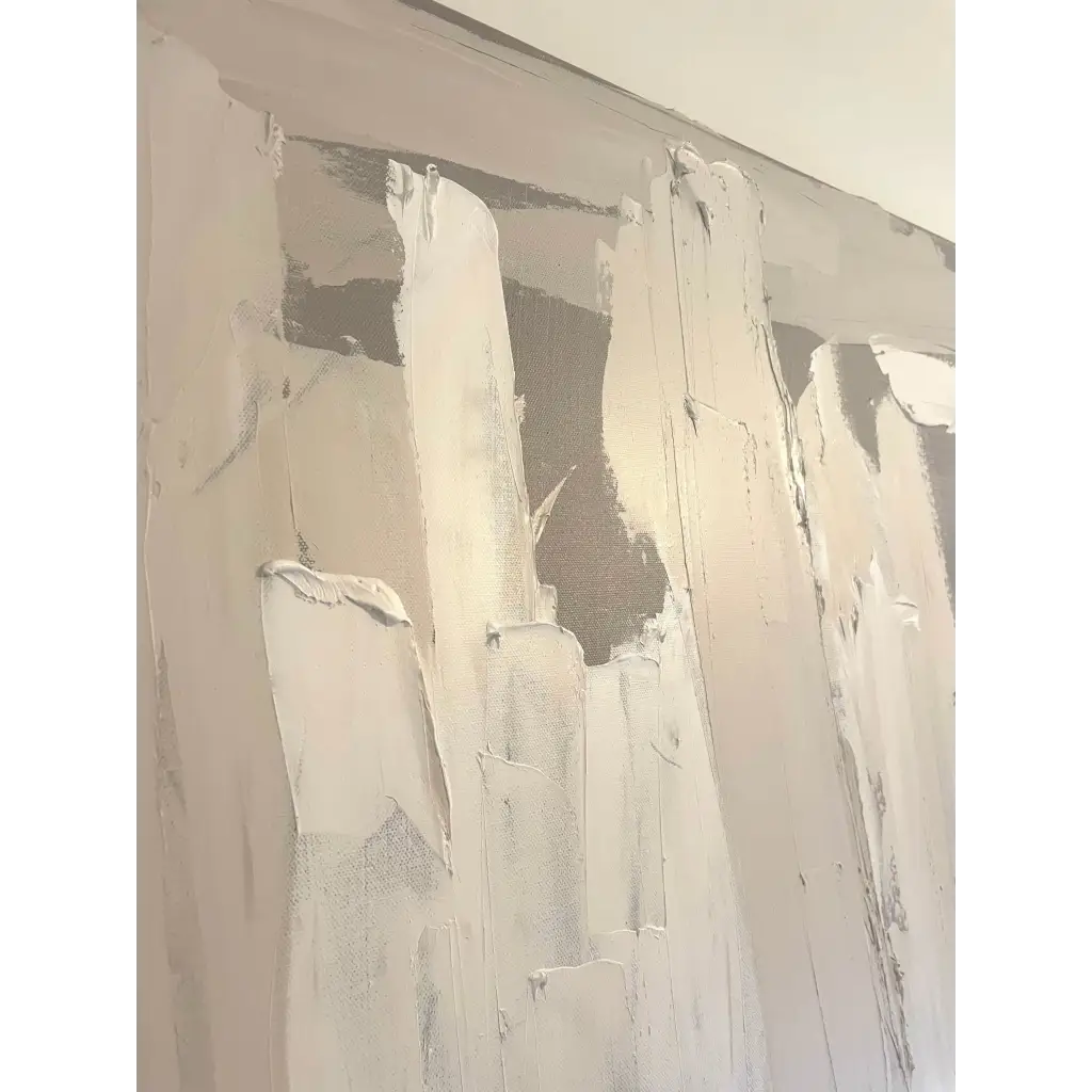 ‘Disguise’ – Close-up detail of gray abstract artwork with delicate texture and tonal layering, ideal for serene and contemporary interiors – Caroline Adrienne Art