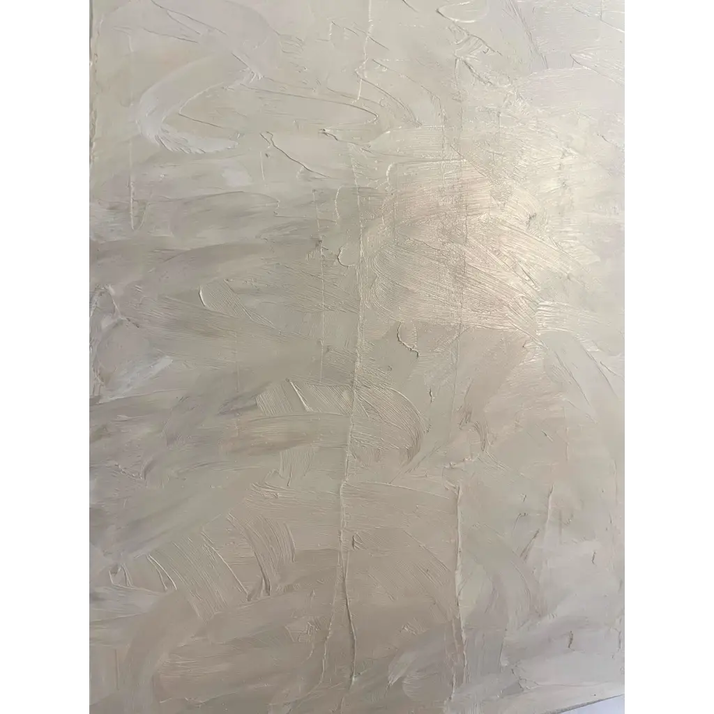 ‘Innocence’ – Close-up of textured white and beige abstract artwork, highlighting subtle movement and delicate layering – Caroline Adrienne Art