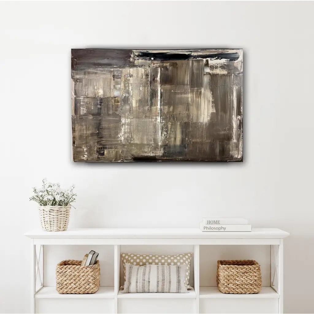 Ralph Lauren Brown - Caroline Adrienne Art abstract art texture wall art white minimal art wall art wall decor home design home decor texture wall art fine art abstract white cream beige taupe oversized large wall art original art painting canvas painting handmade luxury high end hotel interior caroline adrienne art ralph lauren brown original oil painting on canvas