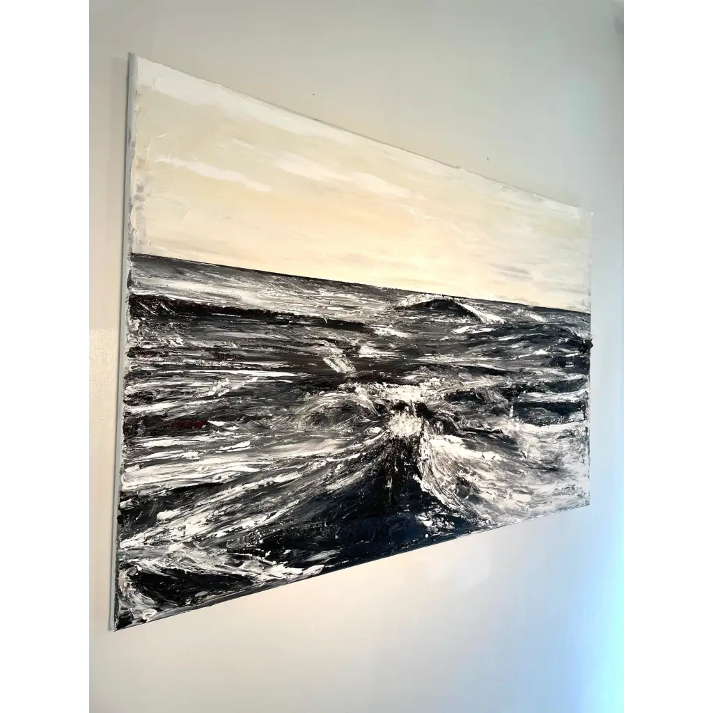 Rough Waters - Caroline Adrienne Art abstract art texture wall art white minimal art wall art wall decor home design home decor texture wall art fine art abstract white cream beige taupe oversized large wall art original art painting canvas painting handmade luxury high end hotel interior caroline adrienne art original oil painting on canvas