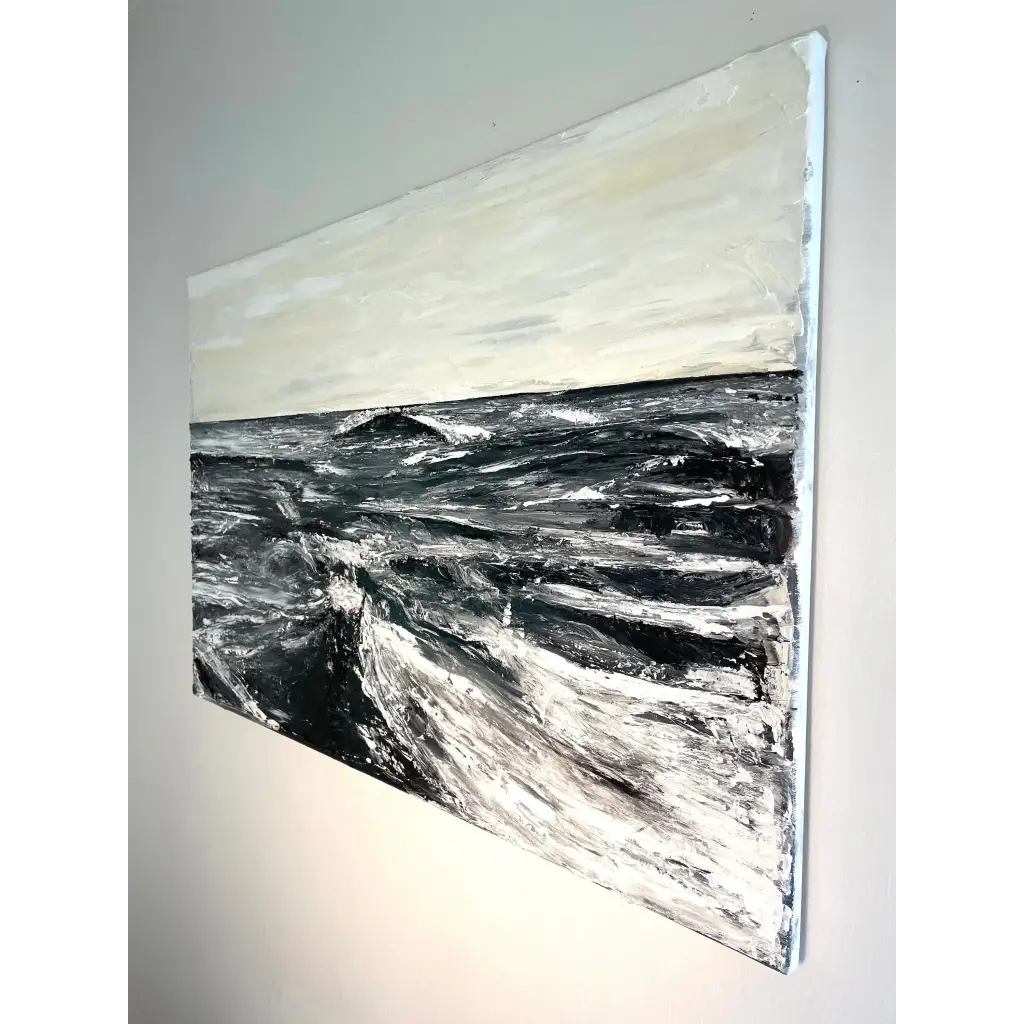 Rough Waters - Caroline Adrienne Art abstract art texture wall art white minimal art wall art wall decor home design home decor texture wall art fine art abstract white cream beige taupe oversized large wall art original art painting canvas painting handmade luxury high end hotel interior caroline adrienne art original oil painting on canvas