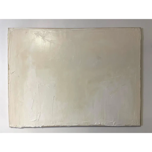 Self-Assured: A minimalist, white textured abstract painting featuring clean lines and a sense of balance and composure, evoking confidence and elegance.