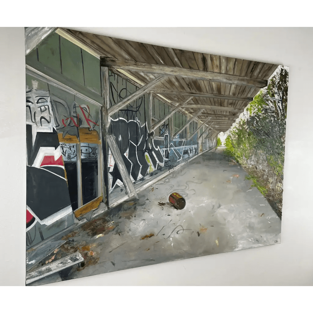 The Old Train Station - Caroline Adrienne Art abstract art texture wall art white minimal art wall art wall decor home design home decor texture wall art fine art abstract white cream beige taupe oversized large wall art original art painting canvas painting handmade luxury high end hotel interior caroline adrienne art architecture design original oil painting canvas