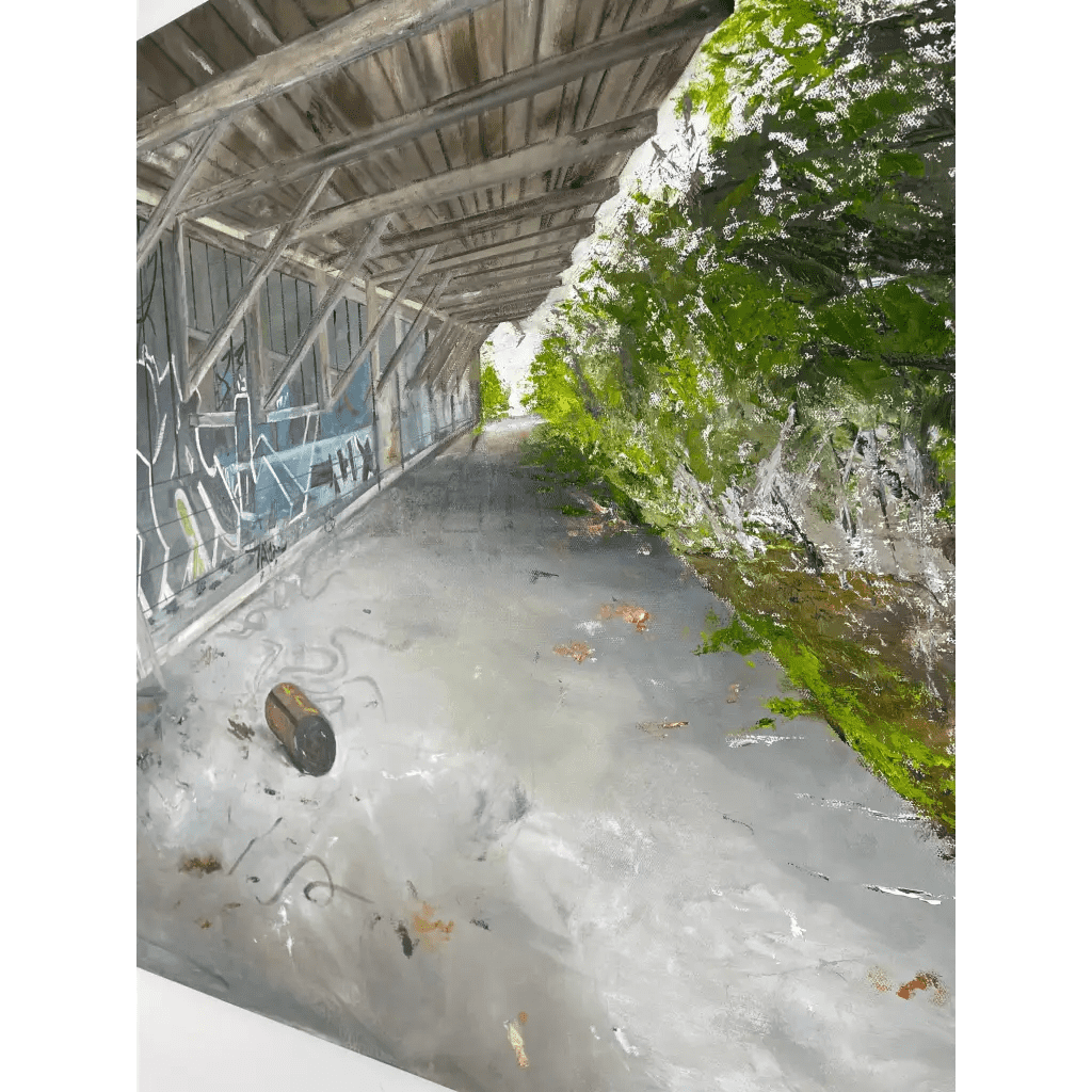 The Old Train Station - Caroline Adrienne Art abstract art texture wall art white minimal art wall art wall decor home design home decor texture wall art fine art abstract white cream beige taupe oversized large wall art original art painting canvas painting handmade luxury high end hotel interior caroline adrienne art architecture design original oil painting canvas