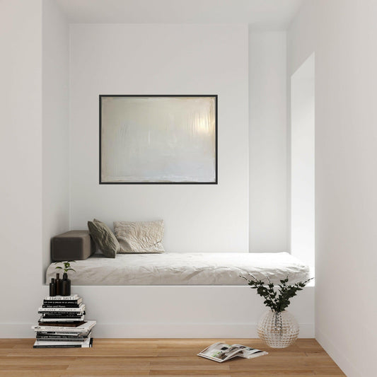 Pure Minimalism - Caroline Adrienne Art abstract art texture wall art white minimal art wall art wall decor home design home decor texture wall art fine art abstract white cream beige taupe oversized large wall art original art painting canvas painting handmade luxury high end hotel interior caroline adrienne art