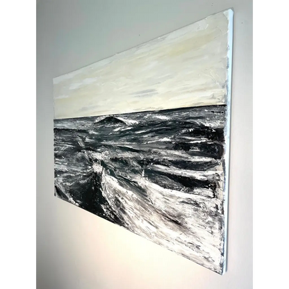 Rough Waters - Caroline Adrienne Art abstract art texture wall art white minimal art wall art wall decor home design home decor texture wall art fine art abstract white cream beige taupe oversized large wall art original art painting canvas painting handmade luxury high end hotel interior caroline adrienne art original oil painting on canvas