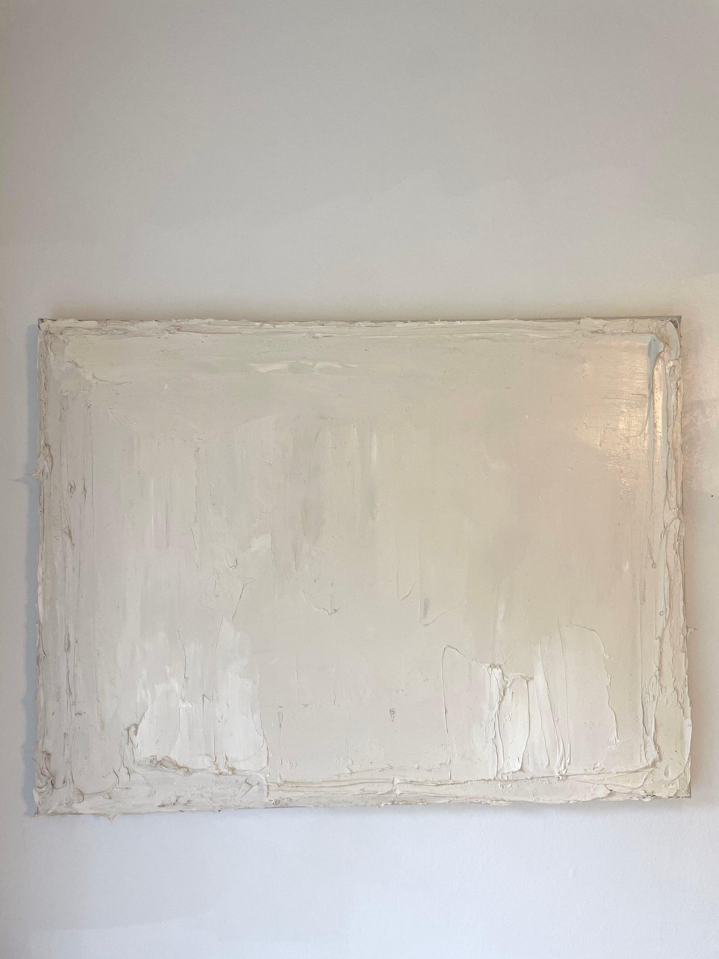 Original Abstract Art on Canvas. Contemporary Minimalism: Beige, White, Cream, Abstract, Painting, Textured - Caroline Adrienne Art